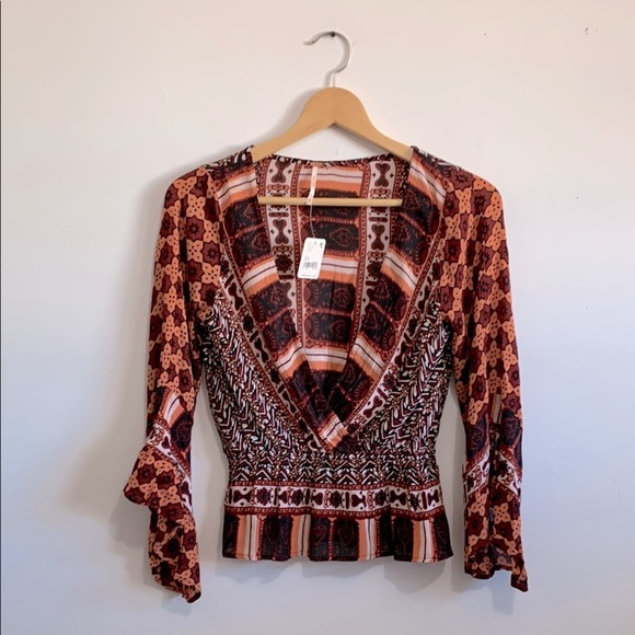 BNWT Free People Rosalie Wrap Top Size Xs $78USD - Picture 2 of 3
